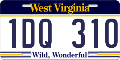 WV license plate 1DQ310