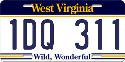 WV license plate 1DQ311