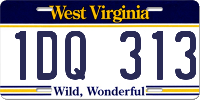 WV license plate 1DQ313