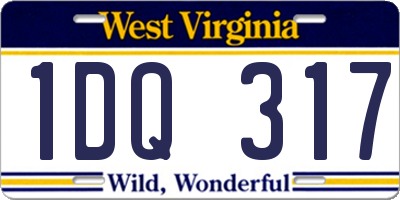 WV license plate 1DQ317