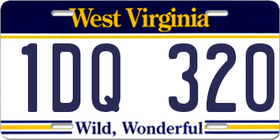WV license plate 1DQ320