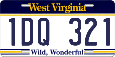 WV license plate 1DQ321