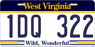 WV license plate 1DQ322