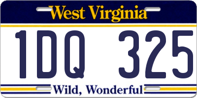 WV license plate 1DQ325