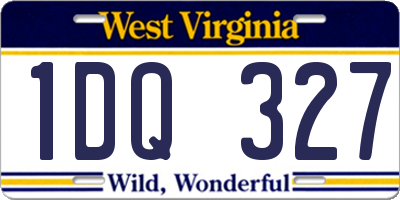 WV license plate 1DQ327