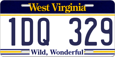 WV license plate 1DQ329