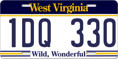 WV license plate 1DQ330