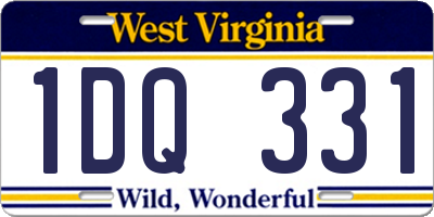 WV license plate 1DQ331