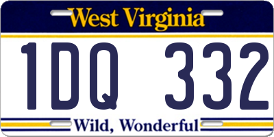 WV license plate 1DQ332