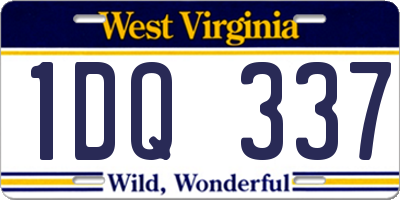 WV license plate 1DQ337