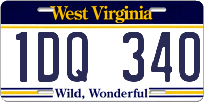 WV license plate 1DQ340