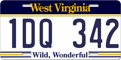 WV license plate 1DQ342