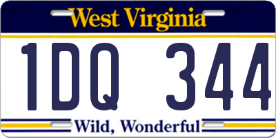 WV license plate 1DQ344