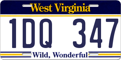 WV license plate 1DQ347