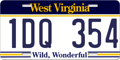WV license plate 1DQ354