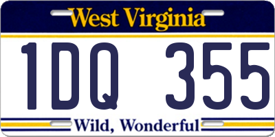 WV license plate 1DQ355