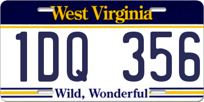 WV license plate 1DQ356