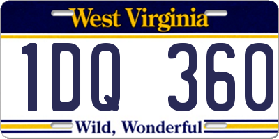 WV license plate 1DQ360