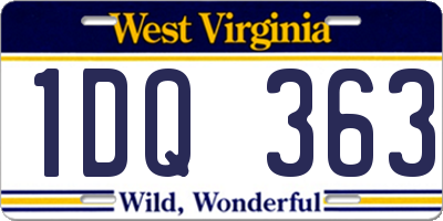 WV license plate 1DQ363