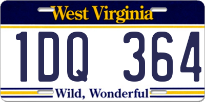 WV license plate 1DQ364