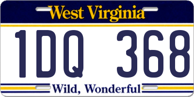 WV license plate 1DQ368