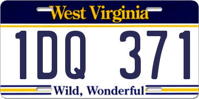 WV license plate 1DQ371