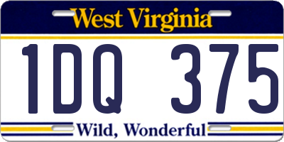 WV license plate 1DQ375