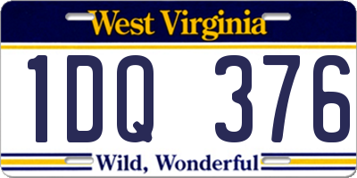 WV license plate 1DQ376