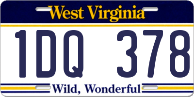 WV license plate 1DQ378