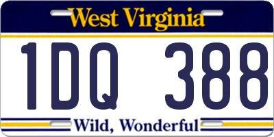 WV license plate 1DQ388