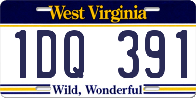 WV license plate 1DQ391