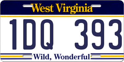 WV license plate 1DQ393