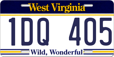 WV license plate 1DQ405