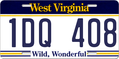 WV license plate 1DQ408