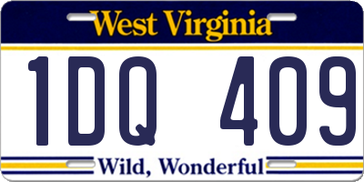 WV license plate 1DQ409