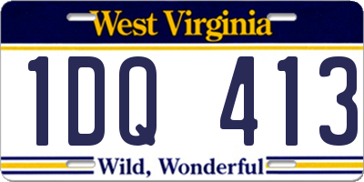WV license plate 1DQ413