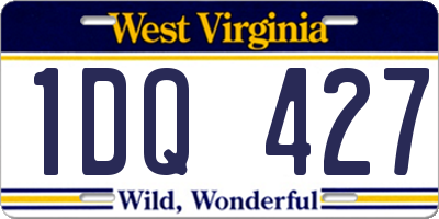 WV license plate 1DQ427
