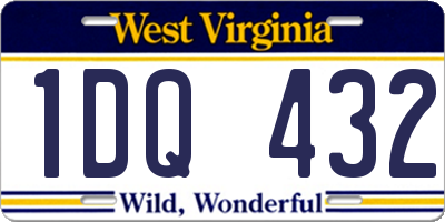 WV license plate 1DQ432