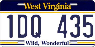WV license plate 1DQ435