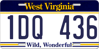 WV license plate 1DQ436