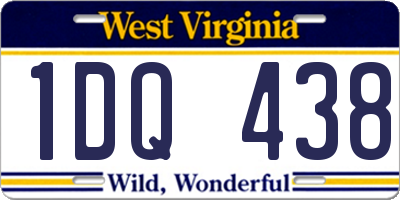 WV license plate 1DQ438