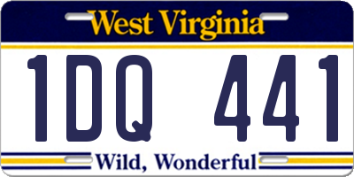 WV license plate 1DQ441