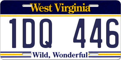 WV license plate 1DQ446