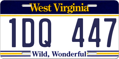 WV license plate 1DQ447