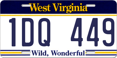 WV license plate 1DQ449