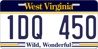 WV license plate 1DQ450