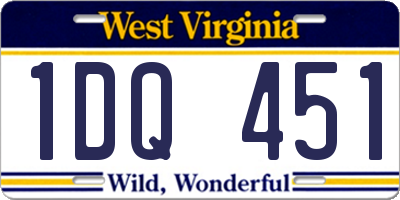WV license plate 1DQ451