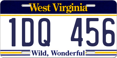 WV license plate 1DQ456