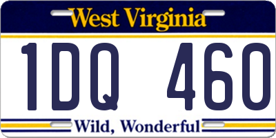 WV license plate 1DQ460