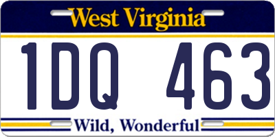 WV license plate 1DQ463